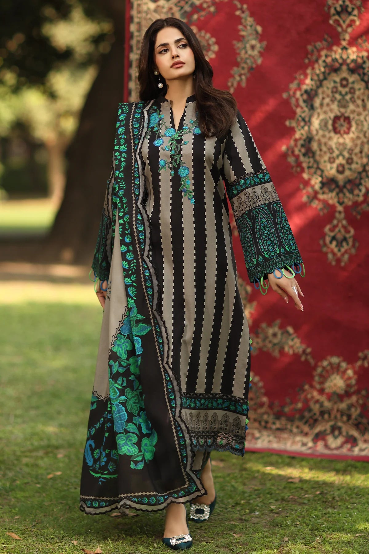 3-PC Unstitched Embroidered Linen Collection