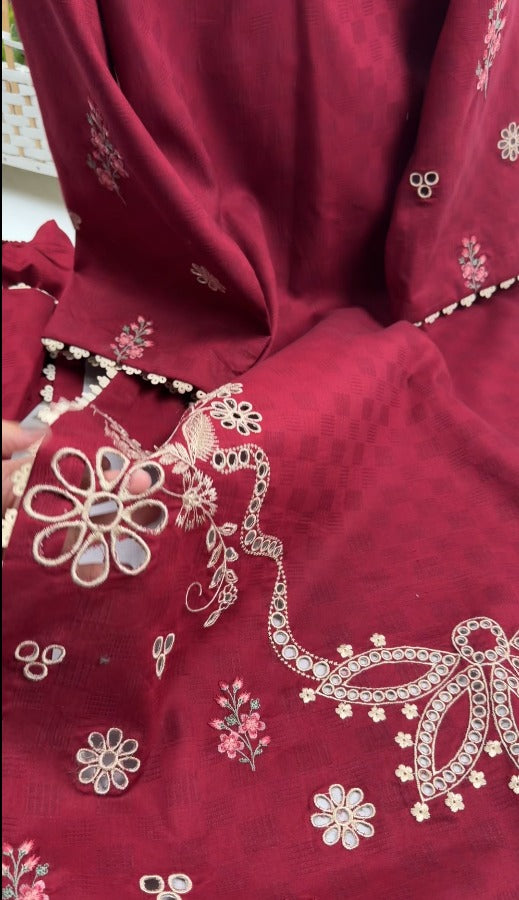 Stitched UnStitched 2PC & 3PC Premium Quality Jacquard Lawn
